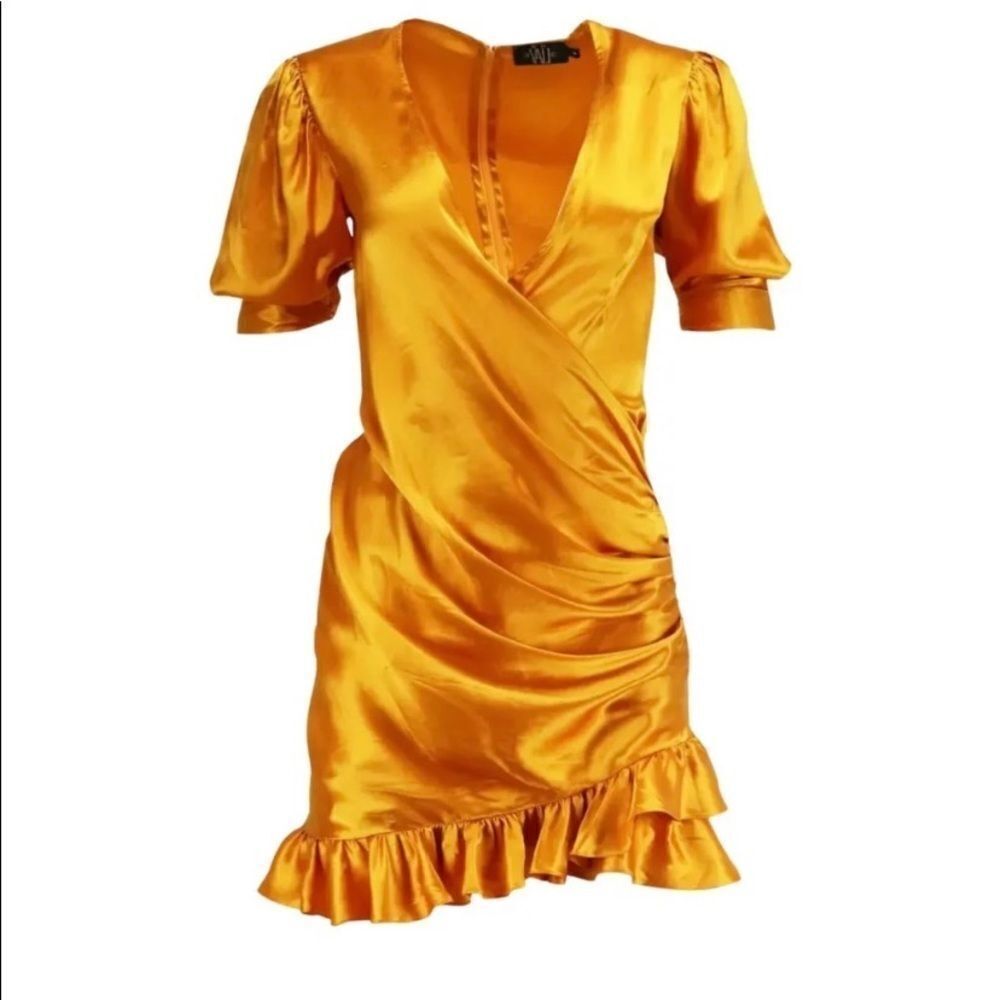 De la Vali 100% silk yellow dress, US10